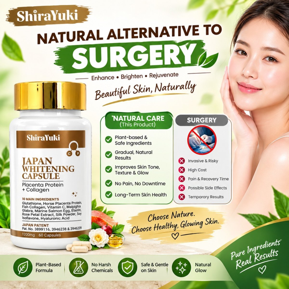 JAPAN Shirayuki Skin Whitening 60 Capsules — photo 3