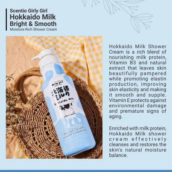 Bounty Bliss Scentio Girly Girl Hokkaido (Japanese Cream) Milk Moisture Rich Shower Cream (Made In THAILAND). Can use as Bubble Foam Bath as well. Perfect For Winter Shower Cream 700 ML. Made In Natur — photo 3
