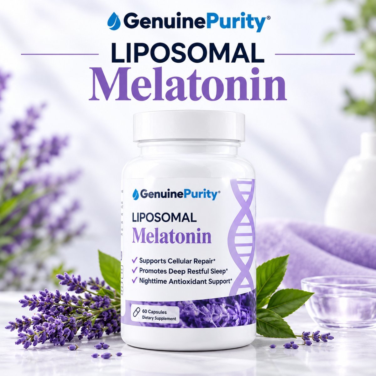 Genuine Purity Liposomal Melatonin 60 cpasules