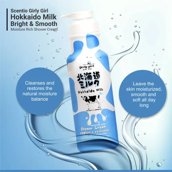 Bounty Bliss Scentio Girly Girl Hokkaido (Japanese Cream) Milk Moisture Rich Shower Cream (Made In THAILAND). Can use as Bubble Foam Bath as well. Perfect For Winter Shower Cream 700 ML. Made In Natur — photo 4