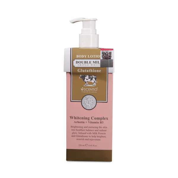 Bounty Bliss Scentio Organic Double Milk Triple Whitening Body Lotion 250 ML (Made In THAILAND). Contains Gluthathione, Milk Protein, Vitamin C. Helps with anti-wrinkle and improves overall skin tone — photo 1