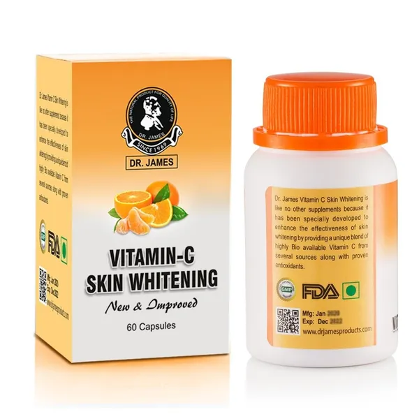 Bounty Bliss Dr. James Vitamin C Skin Whitening Capsules | Glutathione Support for Brightening & Radiant Skin | Reduces Dark Spots & Pigmentation | Antioxidant Supplement for Healthy Glow | 60 Capsule — photo 2