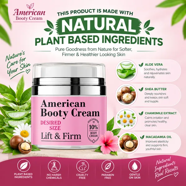Bounty Bliss American Booty Cream - Butt Enhancement, Firming & Lifting Cream - 50ml — photo 4
