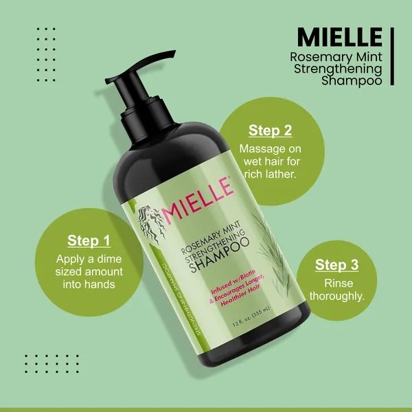 Bounty Bliss MIELLE Rosemary Mint Strengthening Shampoo Infused with Biotin Cleanser 355 ML — photo 2