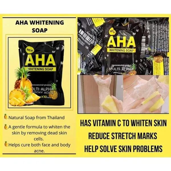 Bounty Bliss AHA Whitening Soap for Skin Brightening & Exfoliation | Removes Dead Skin Cells & Dark Spots | Hydrating Glow Soap for Face & Body | Suitable for All Skin Types | 100g — photo 3