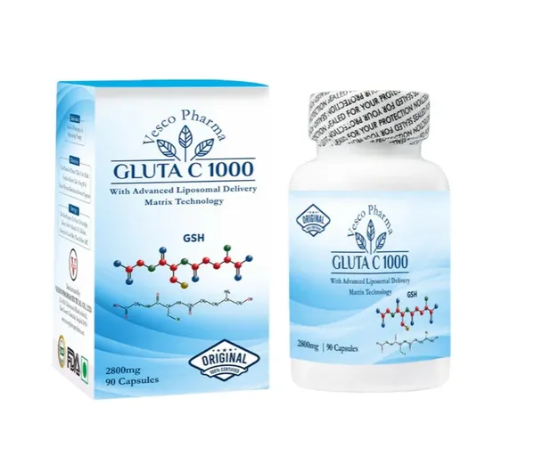 Bounty Bliss Vesco Pharma Gluta C 1000 Glutathione 90 Capsules for Skin Brightening & Anti-Aging Support | Vitamin C Enriched Formula for Radiant Skin & Even Tone | Daily Skin Health Supplement — photo 3
