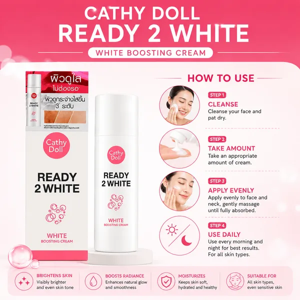 Bounty Bliss Cathy Doll Ready 2 White White Boosting Cream for Brightening & Glow | Lightweight Moisturizing Whitening Cream | Suitable for All Skin Types — photo 4