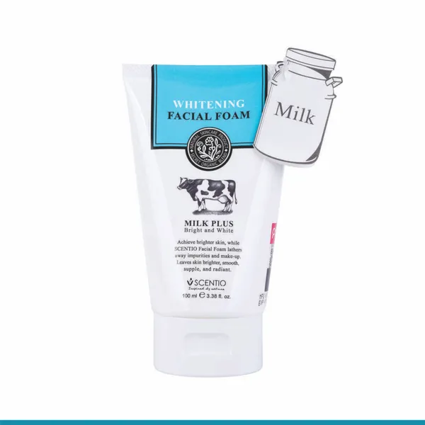 Bounty Bliss Scentio Milk Plus Organic Bright & Whitening Face Wash (Made In THAILAND). Natural Skin Care that makes face feel Fresh. For All Skin Types, 100 ML — photo 1