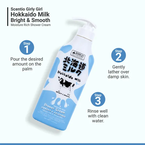 Bounty Bliss Scentio Girly Girl Hokkaido (Japanese Cream) Milk Moisture Rich Shower Cream (Made In THAILAND). Can use as Bubble Foam Bath as well. Perfect For Winter Shower Cream 700 ML. Made In Natur — photo 2