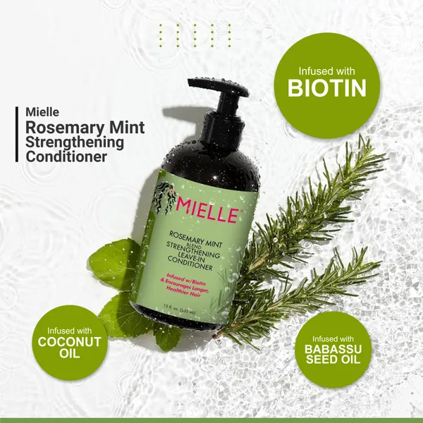 Bounty Bliss MIELLE All Rosemary Mint Strengthening Conditioner Infused with Biotin Cleanser 355 millilitre — photo 4