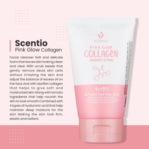 Bounty Bliss SCENTIO Pink COLLAGEN 100ML  for OIL CONTROL & Acne Face wash that contains Soft scrubs that removes the oil from your skin. Organic, SLS & Paraben Free. — photo 4