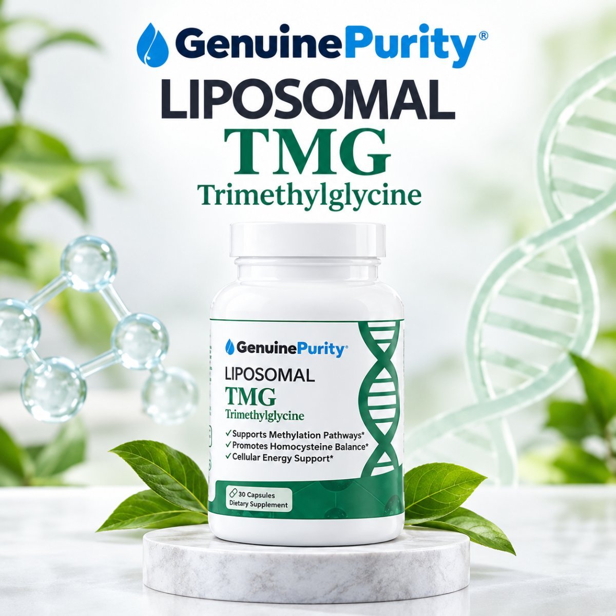 Genuine Purity  Liposomal TMG TrimethylGlycine 60 capsules
