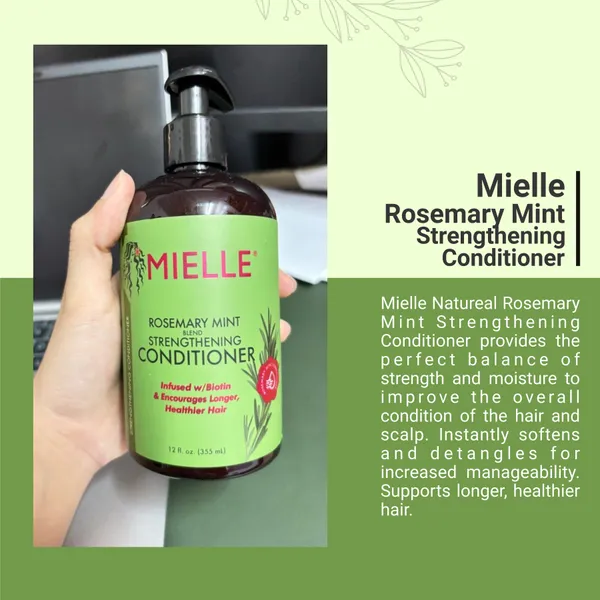 Bounty Bliss MIELLE All Rosemary Mint Strengthening Conditioner Infused with Biotin Cleanser 355 millilitre — photo 3