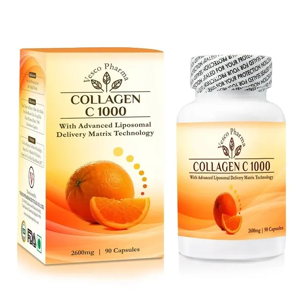 Bounty Bliss Vesco Pharma Collagen C 1000 Capsules | Collagen Peptides with Vitamin C for Skin, Hair & Joint Support | Anti-Aging & Skin Glow Supplement | 90 Capsules — photo 1