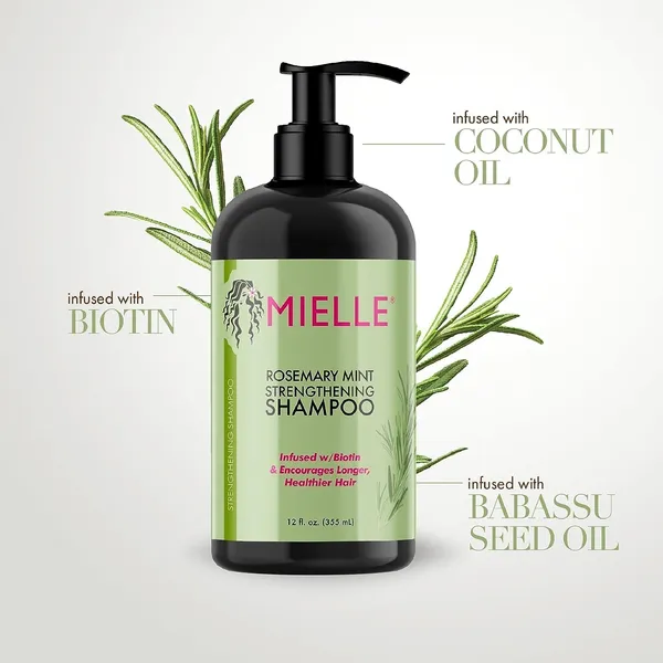 Bounty Bliss Mielle Bundle Rosemary Mint Strengthening Shampoo 355 ML & Rosemary Mint Strengthening Hair Masque 340 Gram — photo 2