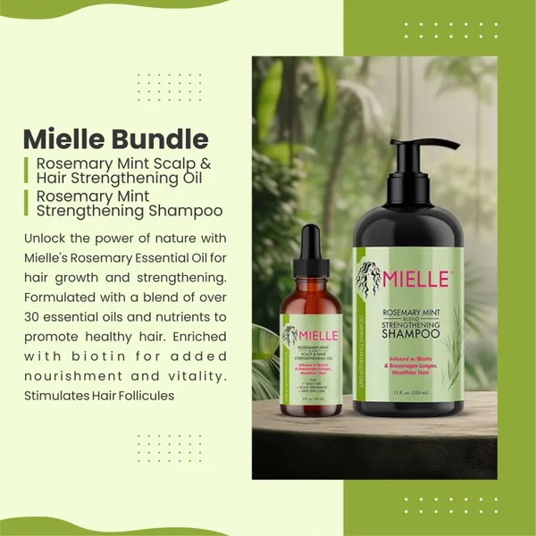 Bounty Bliss Mielle Bundle Rosemary Mint Scalp & Hair Strengthening Oil 59 ML & Rosemary Mint Strengthening Shampoo 355 ML — photo 4