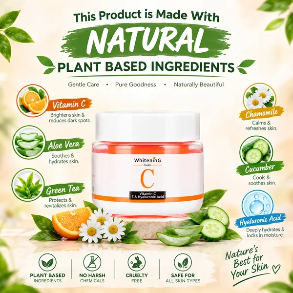 Bounty Bliss Mooyam Vitamin C Whitening Cream for Face Hyaluronic Acid Moisturizing Facial Cream Brightening & Hydrating Skin Care Professional Face Cream | 50g — photo 3