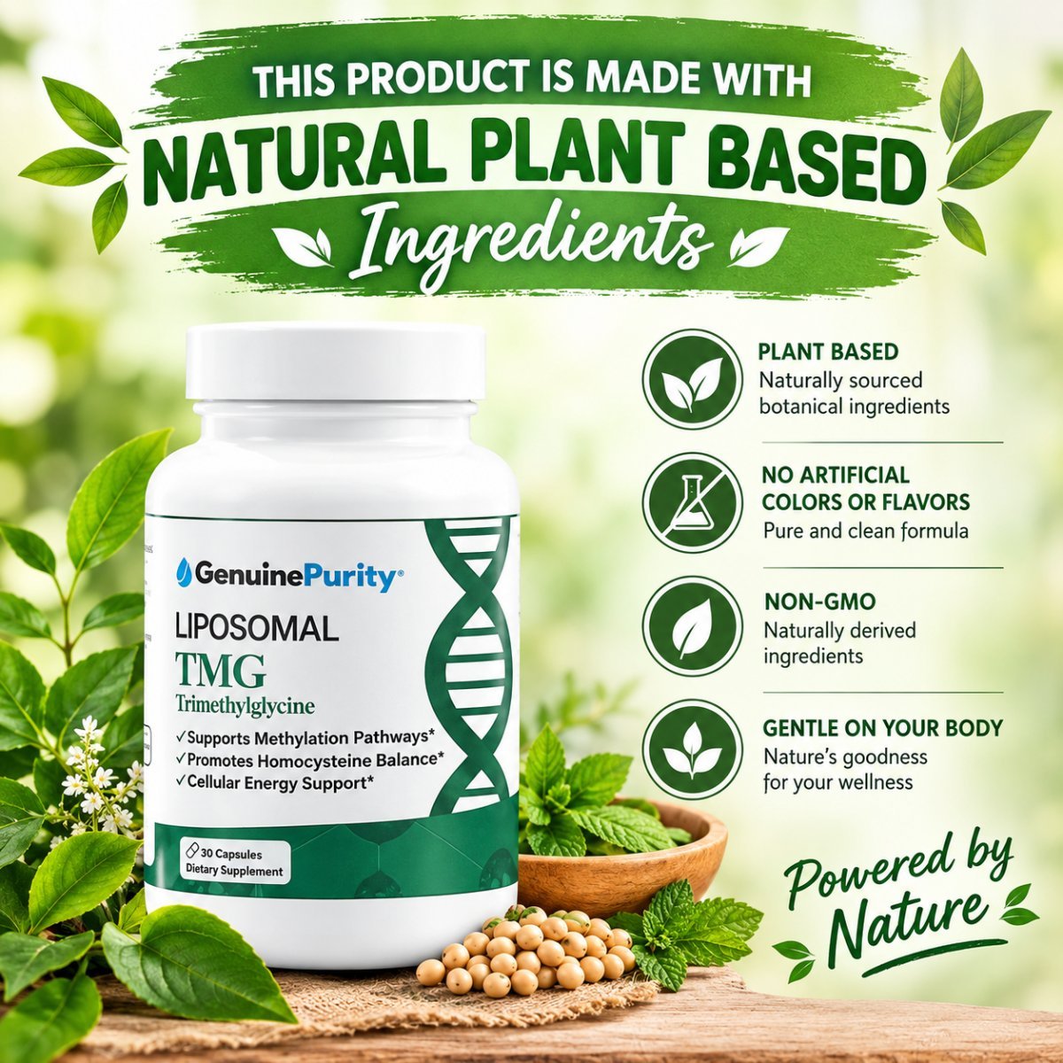 Genuine Purity  Liposomal TMG TrimethylGlycine 60 capsules — photo 3