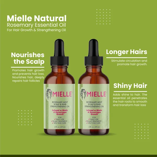 Bounty Bliss Mielle Natural Rosemary Hair Oil For Men & Women Promotes Hair Growth & Reduces Hair Fall 59 ML (Pack Of 2) — photo 4
