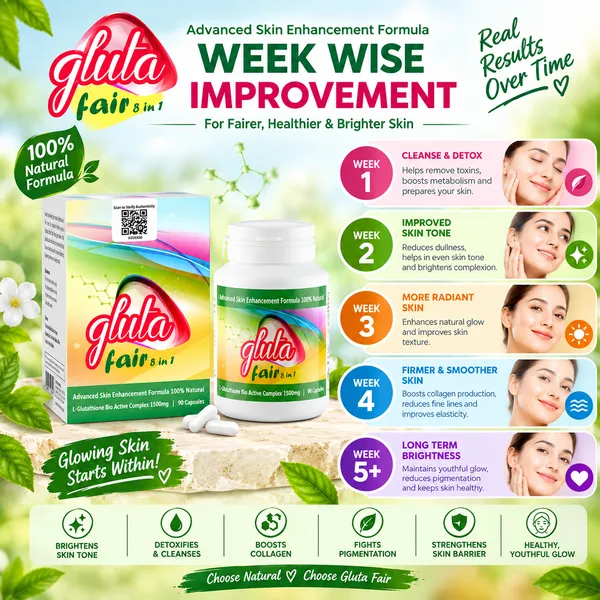 Bounty Bliss Gluta Fair 5-in-1 Skin Whitening Capsules | Glutathione, Vitamin C & Collagen Blend | Skin Brightening, Anti-Pigmentation & Glow Support | 90 Capsules — photo 4