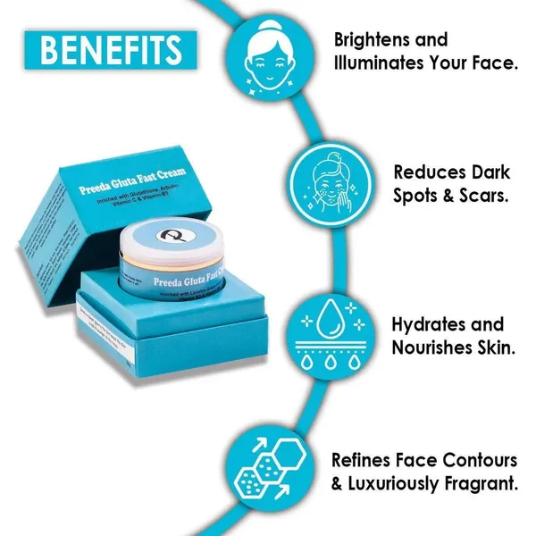 Bounty Bliss Preeda Gluta Fast Skin Whitening Cream, Brightening and Lightening Cream — photo 3