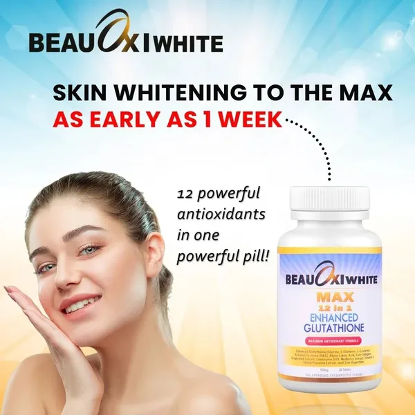 Bounty Bliss Beauoxi White Max 12 in 1 Enhanced Glutathione Skin Whitening Tablets | Advanced Skin Brightening Formula | Supports Even Skin Tone & Radiant Glow | 60 Tablets — photo 3