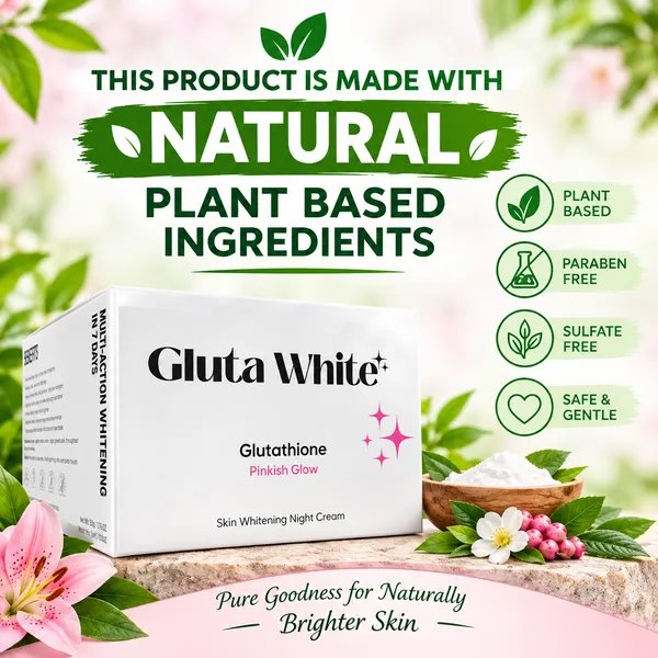 Bounty Bliss Gluta White Glutathione Pinkish Glow  Skin Whitening  Night Cream | Brightening & Anti-Pigmentation Face Cream | Hydrating & Even Tone Formula | Suitable for All Skin Types | 50g — photo 4